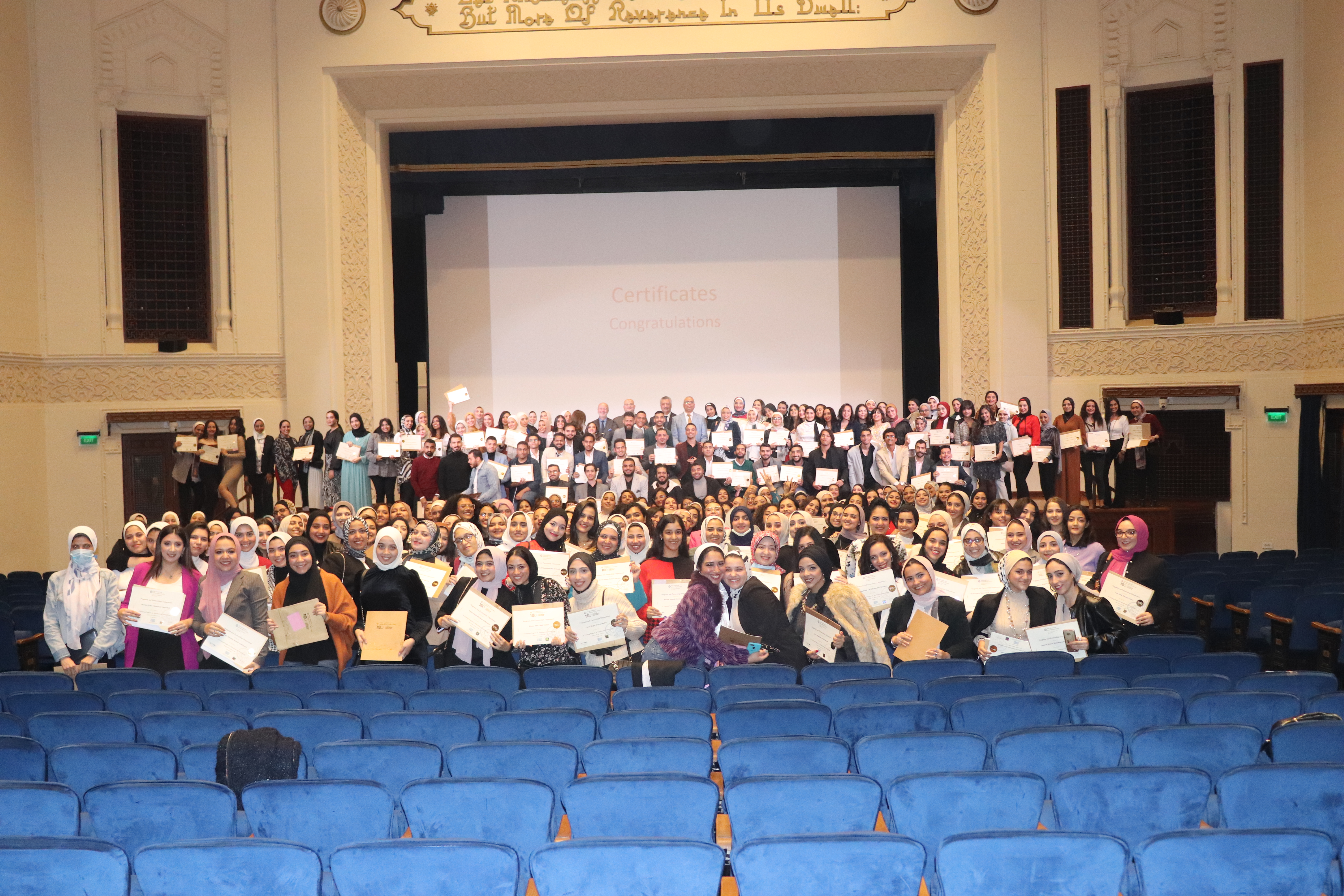 Group of students with their certificates