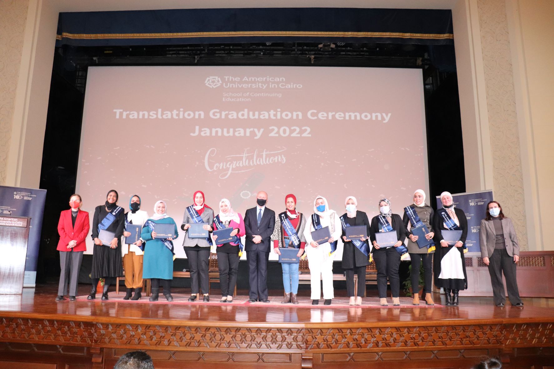 Graduating Students on stage