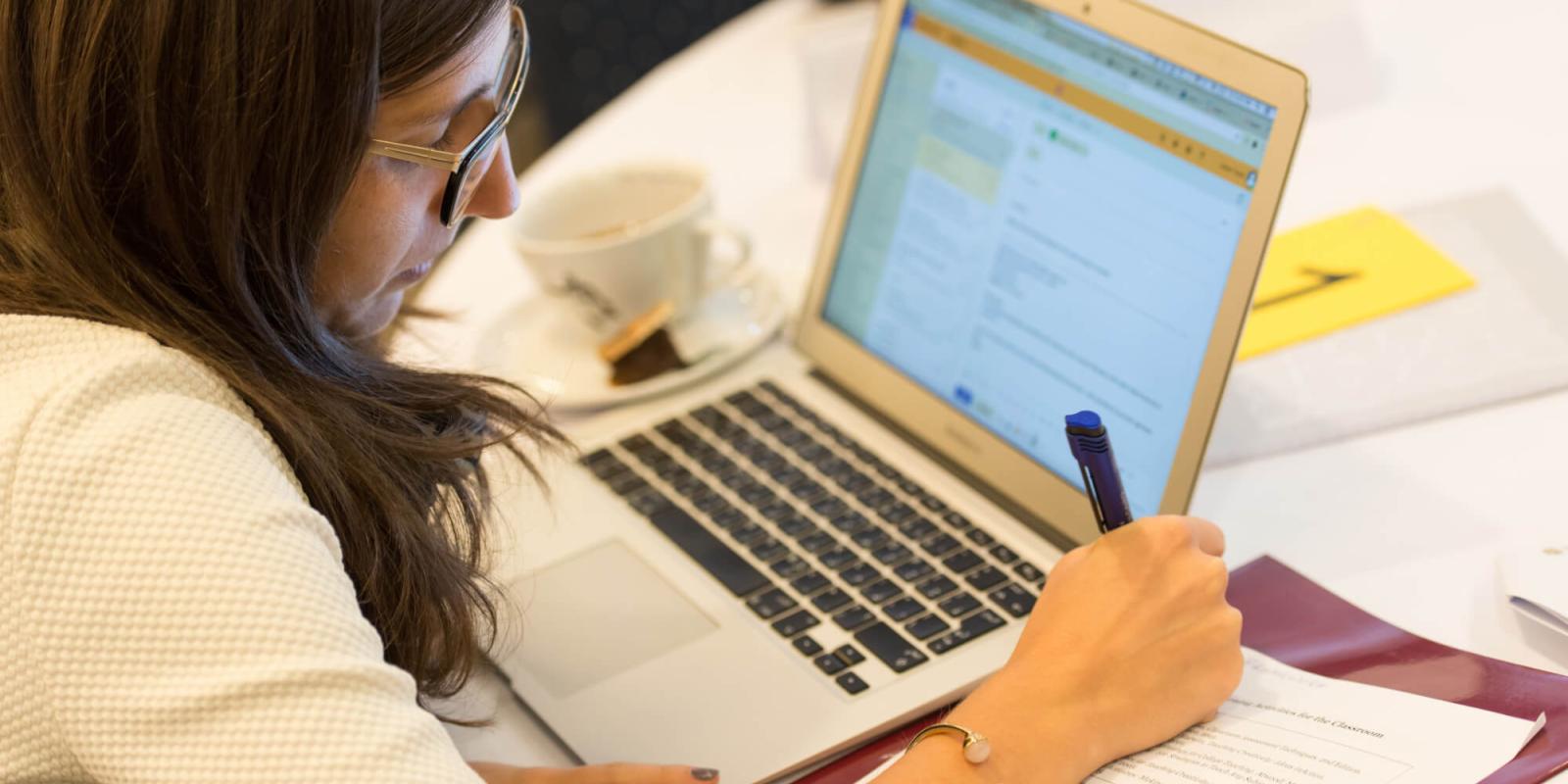 a girl and laptop